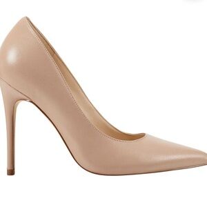 4” Nude Pointed Toe Leather Pumps